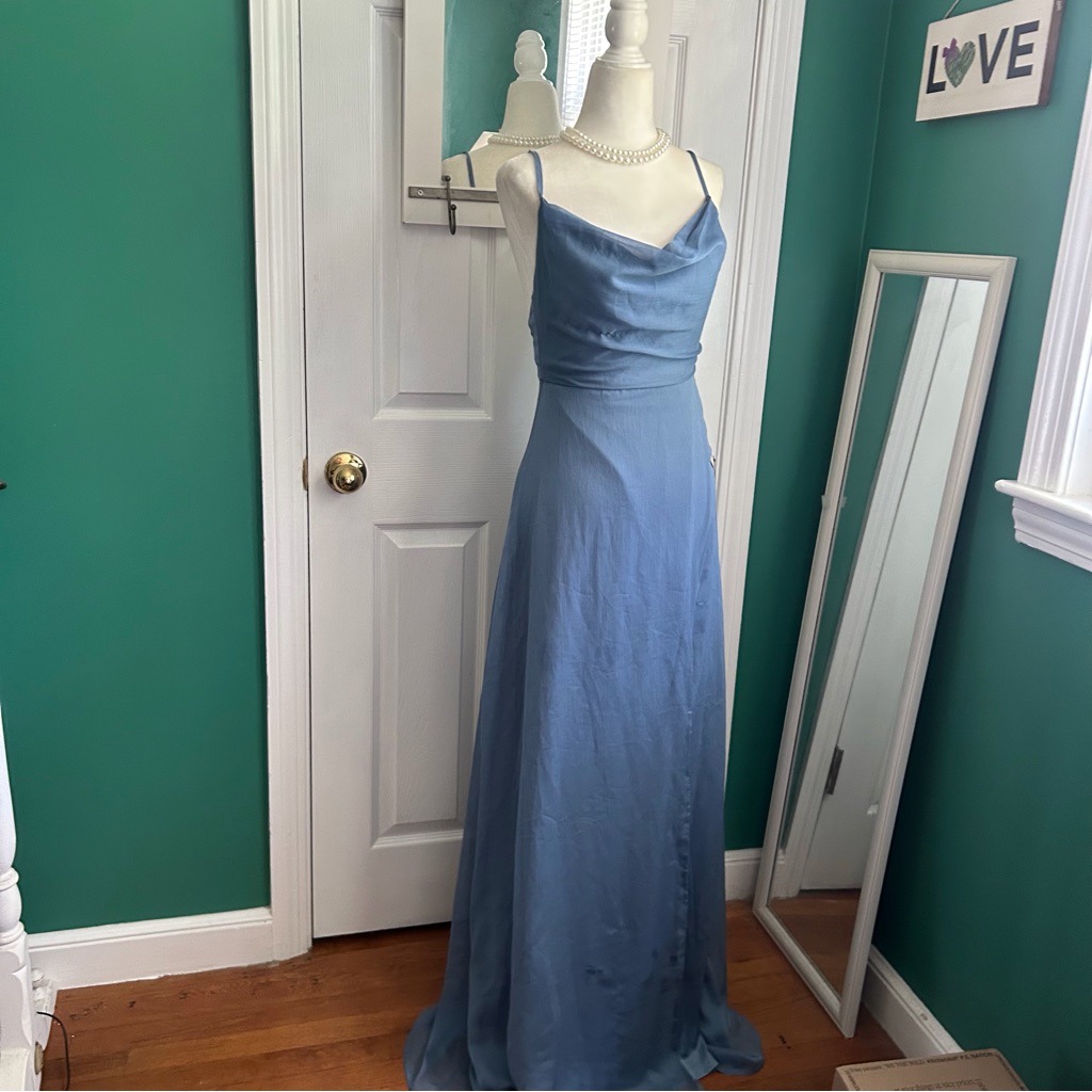 Lulu's Blue Spaghetti Strap Maxi Gown Nwt Small